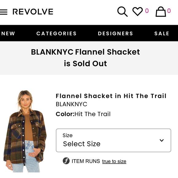 BlankNYC Hit The Trail Shacket Flannel Brown Green Navy Sz M‎ - Picture 3 of 12